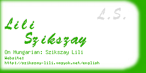 lili szikszay business card